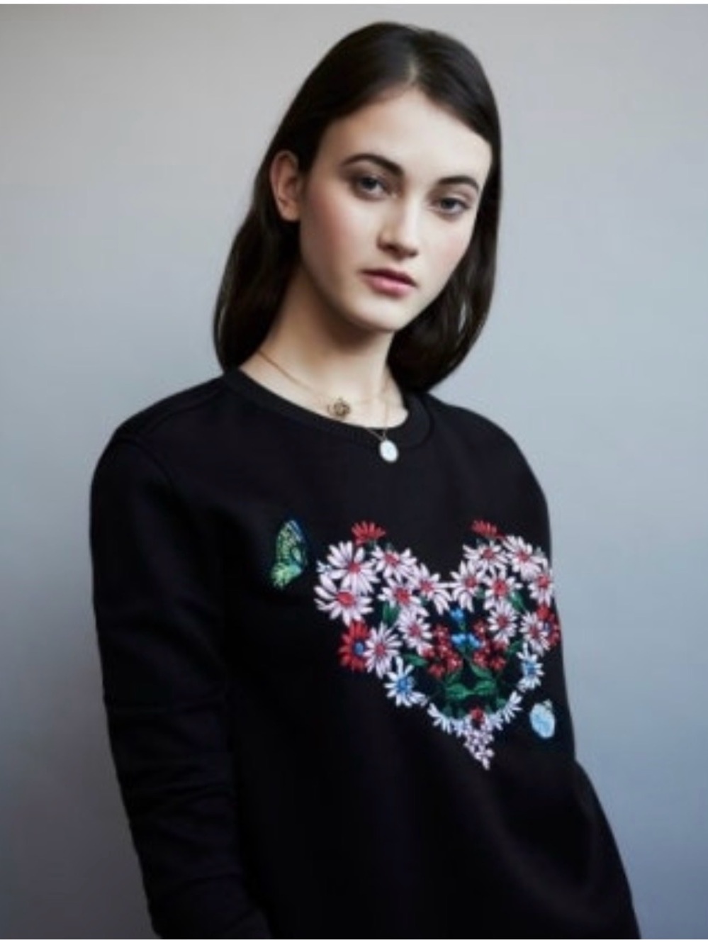 Maje Embroidered Crew Neck Pullover. Size 1 PTP 20 Inches. Pre Owned Excellent.